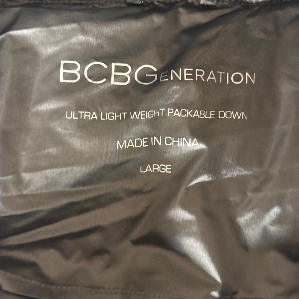 BCBGeneration Metallic Gray Puffer Lightweight Ja… - image 4